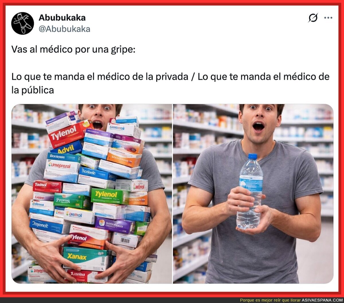 En la privada sales con la farmacia entera; en la p&uacute;blica, con la receta milagrosa: &ldquo;agua y ya si eso&rdquo;