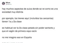 En Espa&ntilde;a la 1&ordf; clase se llama &ldquo;asientos libres&rdquo; y los ocupa el primero que llega con el bocata
