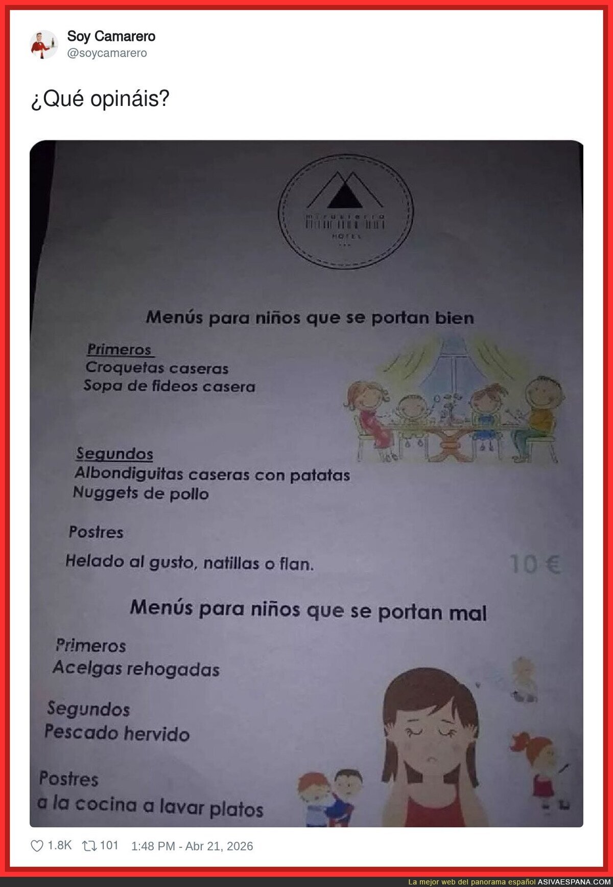 Esto no es un men&uacute; infantil, es el primer borrador del C&oacute;digo Penal