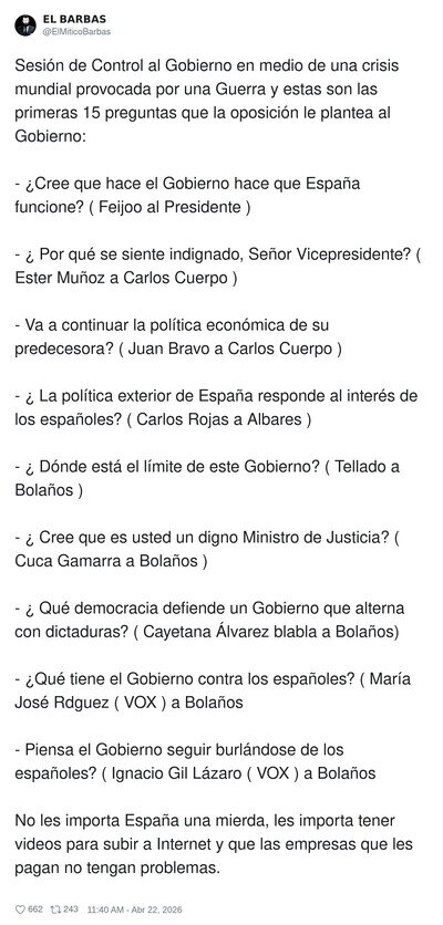 Crisis mundial, guerra y el Congreso en plan: &ldquo;vale, pero t&uacute; te sientes digno, s&iacute; o no?&rdquo;