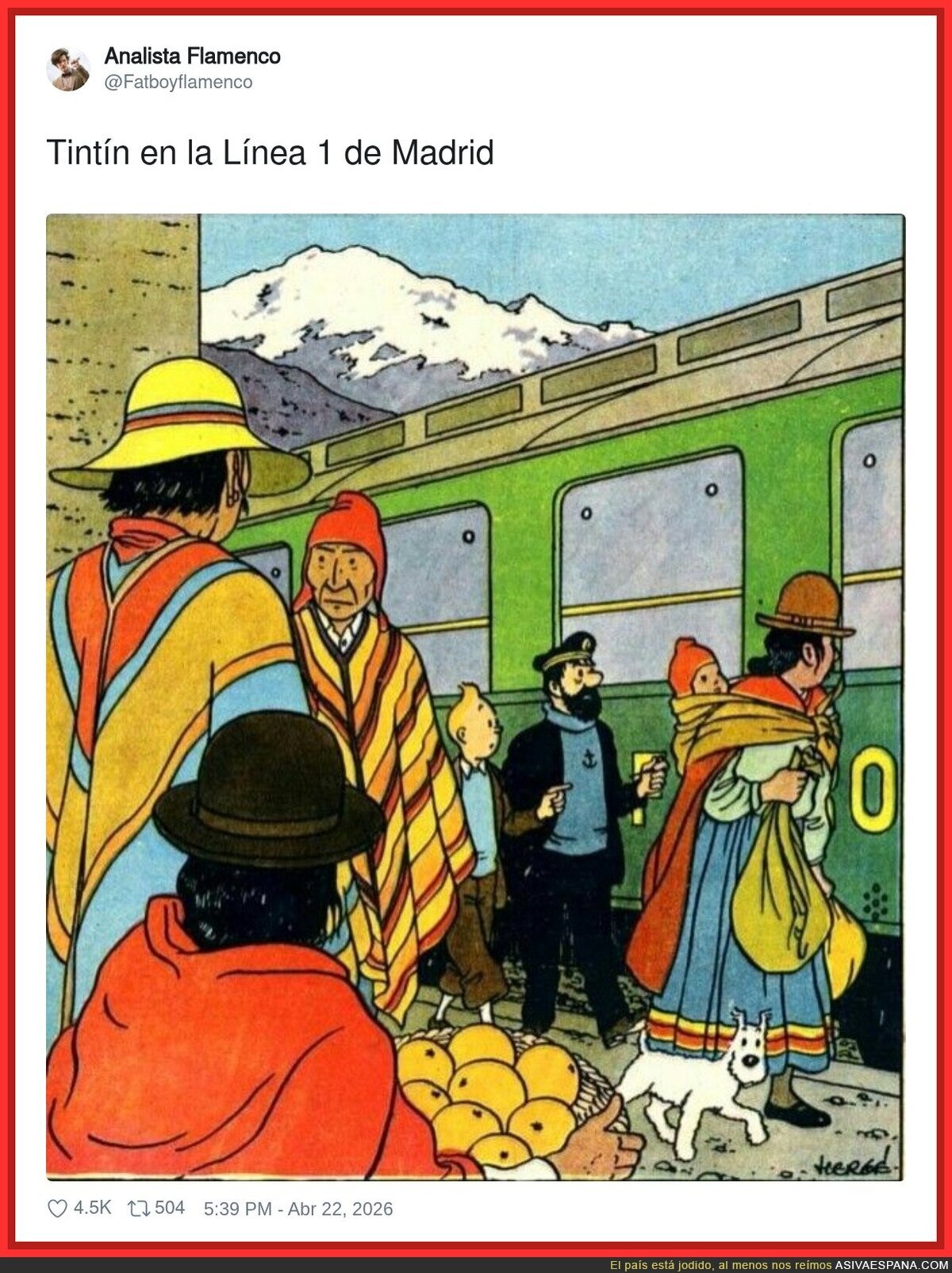 Yo intentando ir normal en el metro y el vag&oacute;n parece un cap&iacute;tulo especial de Tint&iacute;n