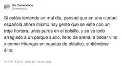 Ponerte traje para comerte una fritanga en un parque con arena: el lujo castizo