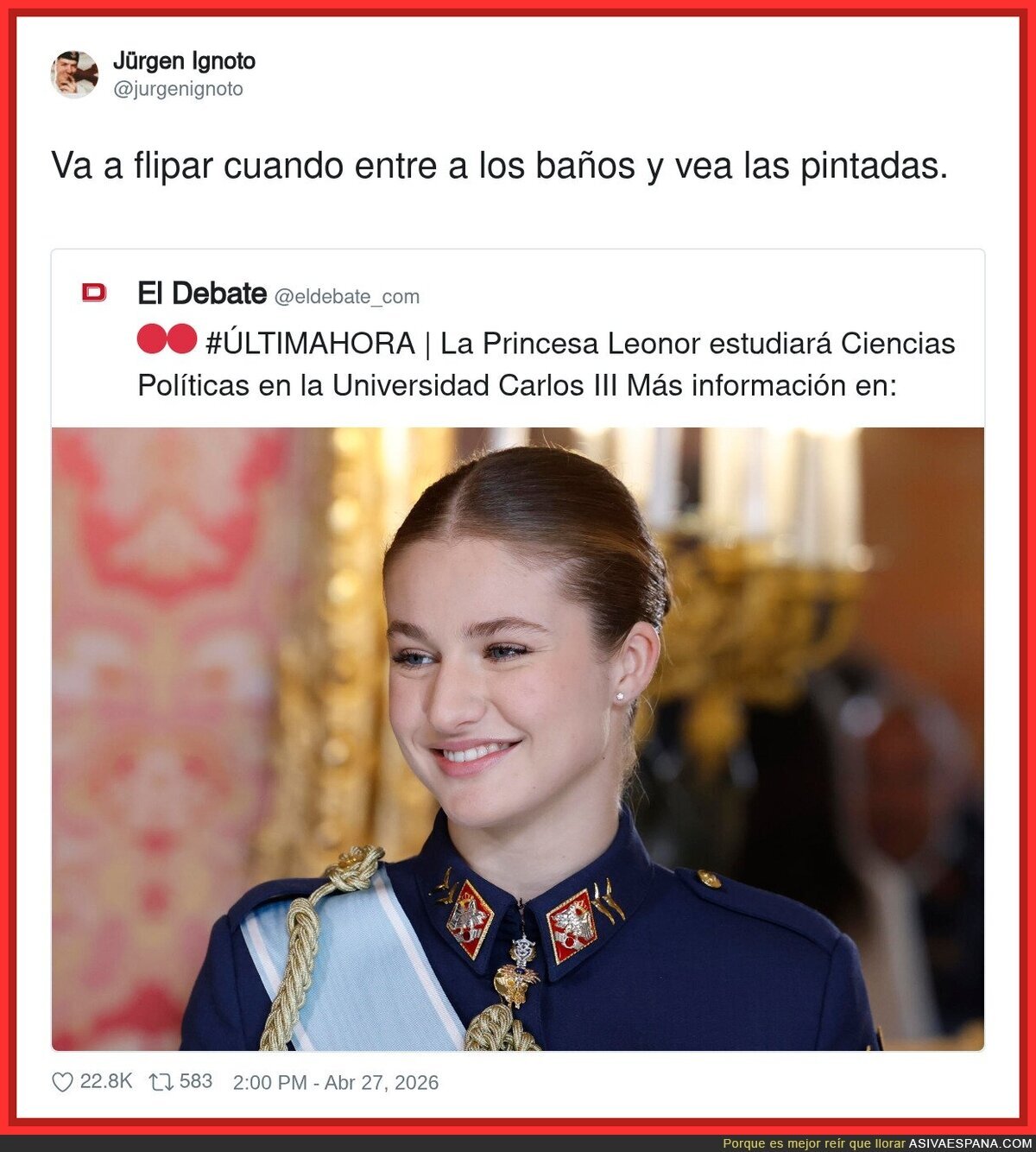 Pensando en esos chavales a los que les toque hacer trabajos en grupo con la princesa Leonor
