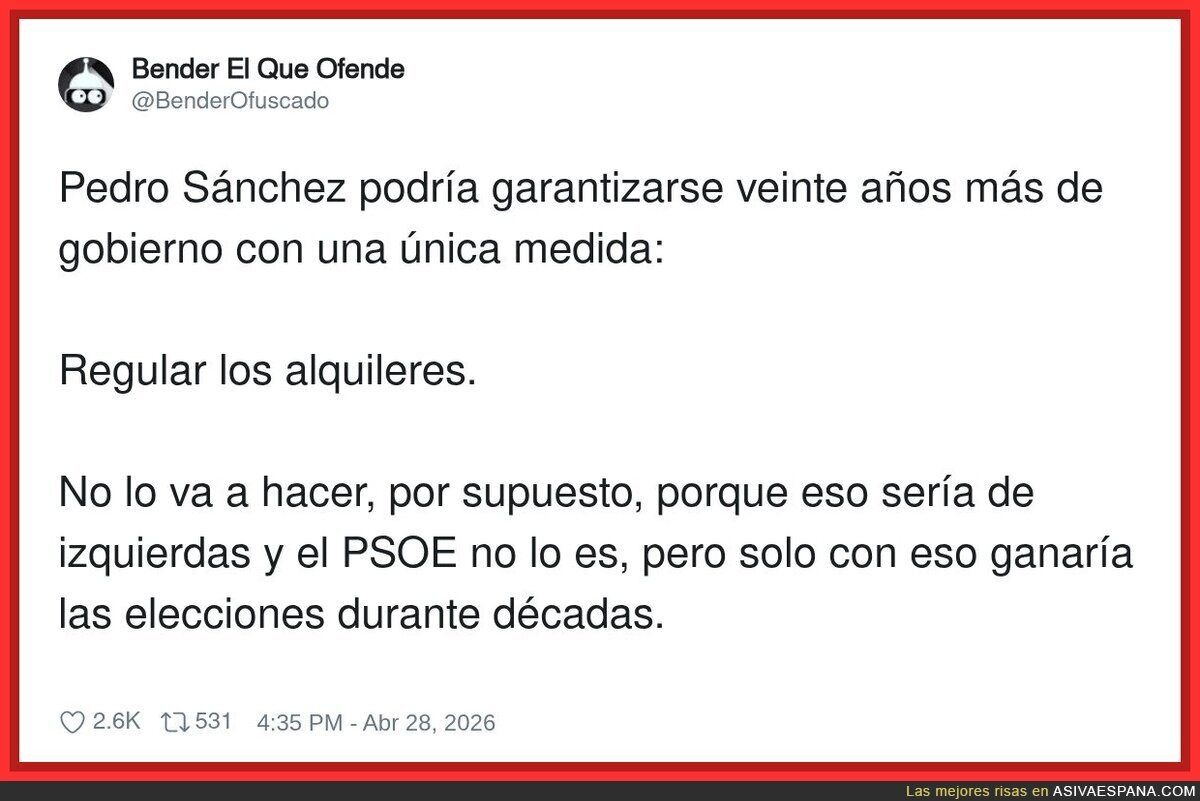 Con bajar el alquiler ganaba hasta el 2046