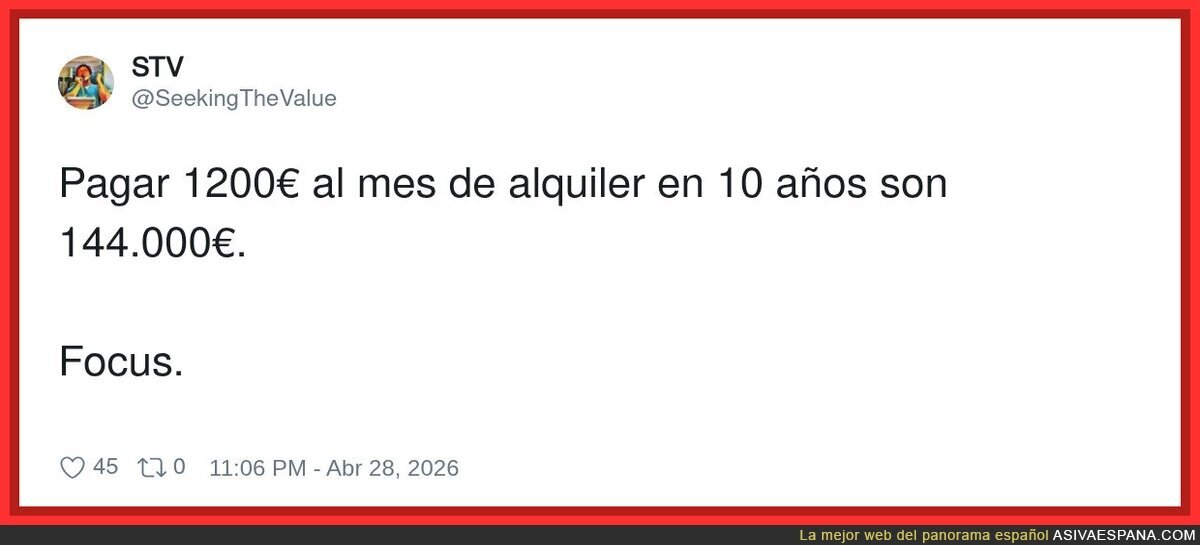 Me flipa pagar una casa entera por vivir de prestado
