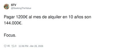 Me flipa pagar una casa entera por vivir de prestado