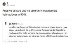Con la habitaci&oacute;n a 900&euro;, a clase voy, pero por Teams