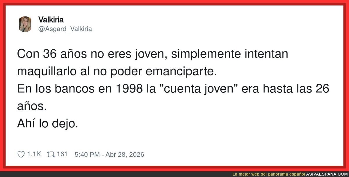 &lsquo;Cuenta joven&rsquo; hasta los 36