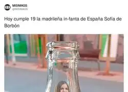 La infanta cumple 19 y ya viene embotellada en edici&oacute;n limitada