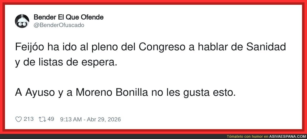 Hablar de listas de espera delante de Ayuso y Moreno Bonilla es como pedir hielo en un bar sin congelador