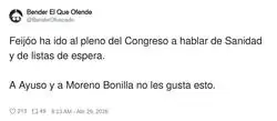 Hablar de listas de espera delante de Ayuso y Moreno Bonilla es como pedir hielo en un bar sin congelador
