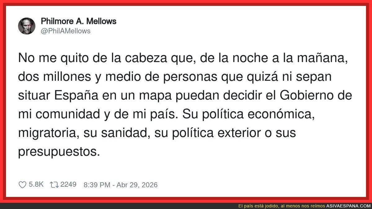 A ver si lo he pillado: votar es genial&hellip; hasta que vota gente que no piensa como yo
