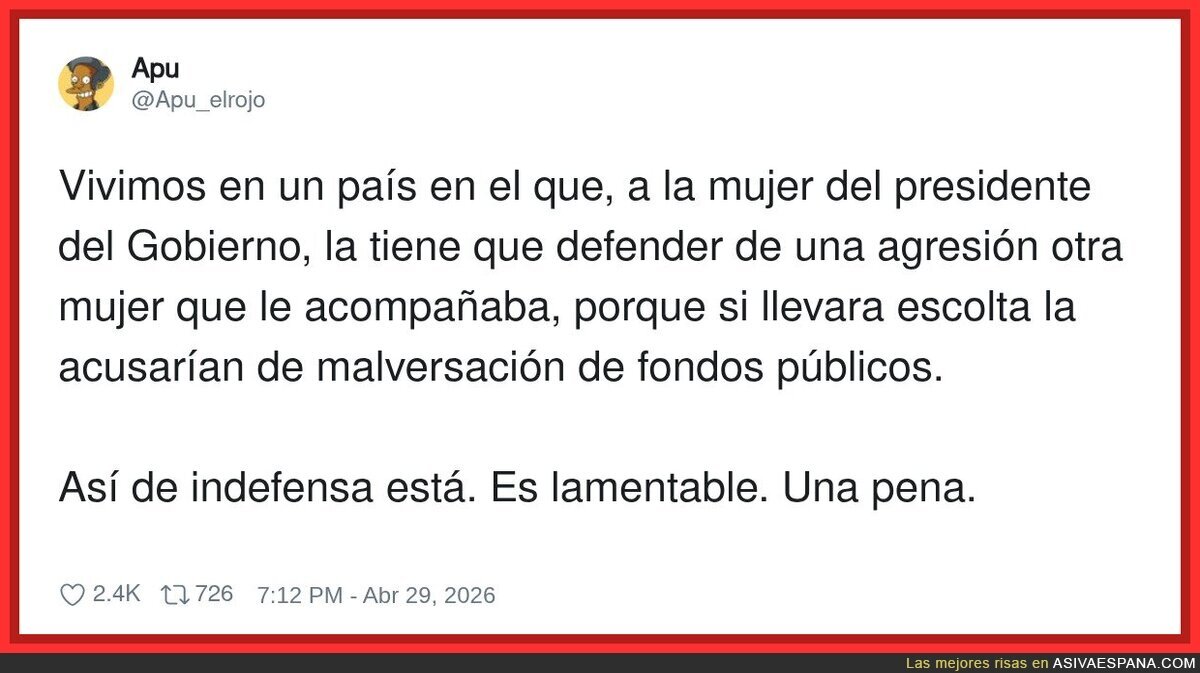 En Espa&ntilde;a hasta los escoltas van en B para que no te llamen ladr&oacute;n
