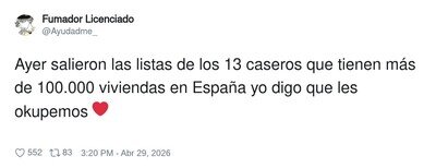 Si tienen 100.000 pisos, que no se quejen si les hacemos un tour guiado por todos