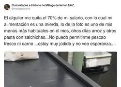 El alquiler me ha puesto a dieta mediterr&aacute;nea: tortilla del s&uacute;per y una barra para la foto