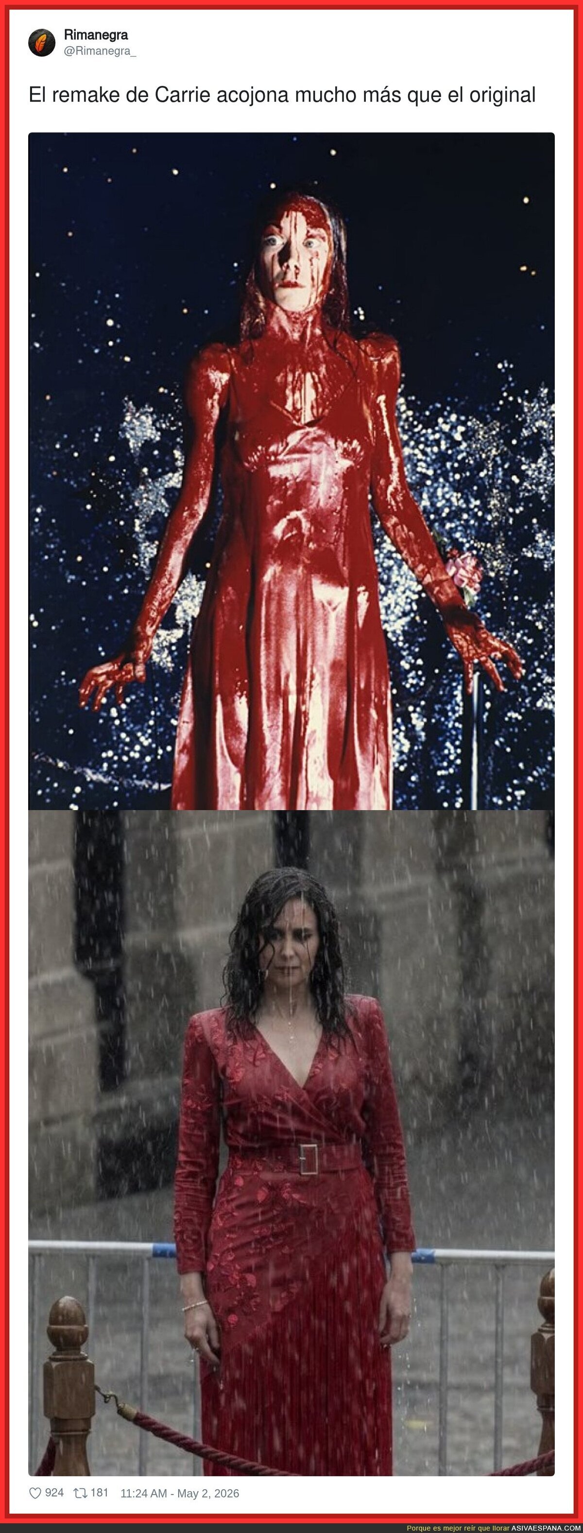 Antes: telequinesis y sangre. Ahora: lluvia y una factura de la luz