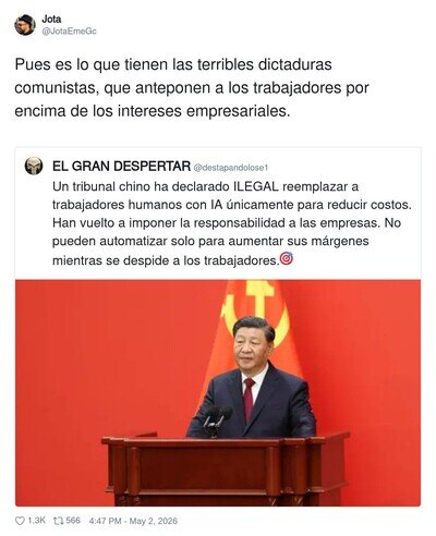Pues igual tenemos que aprender de China