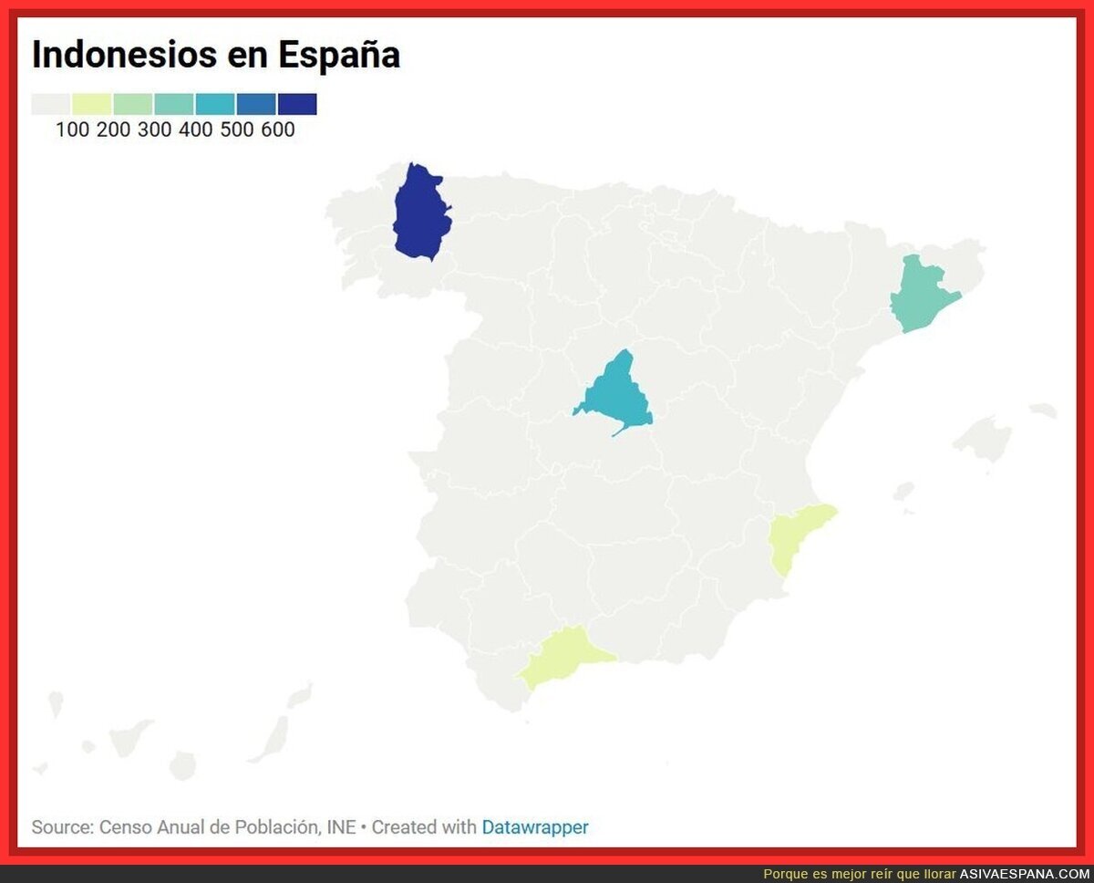 Por alguna raz&oacute;n que se me escapa, m&aacute;s de un cuarto de toda la gente de Indonesia que vive en Espa&ntilde;a est&aacute;... en Lugo