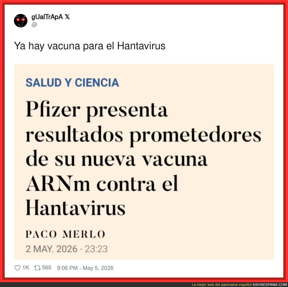Ah mira, ya tienen para meternos otra vacuna