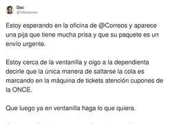 En Correos el env&iacute;o urgente es el chivatazo para saltarte la cola