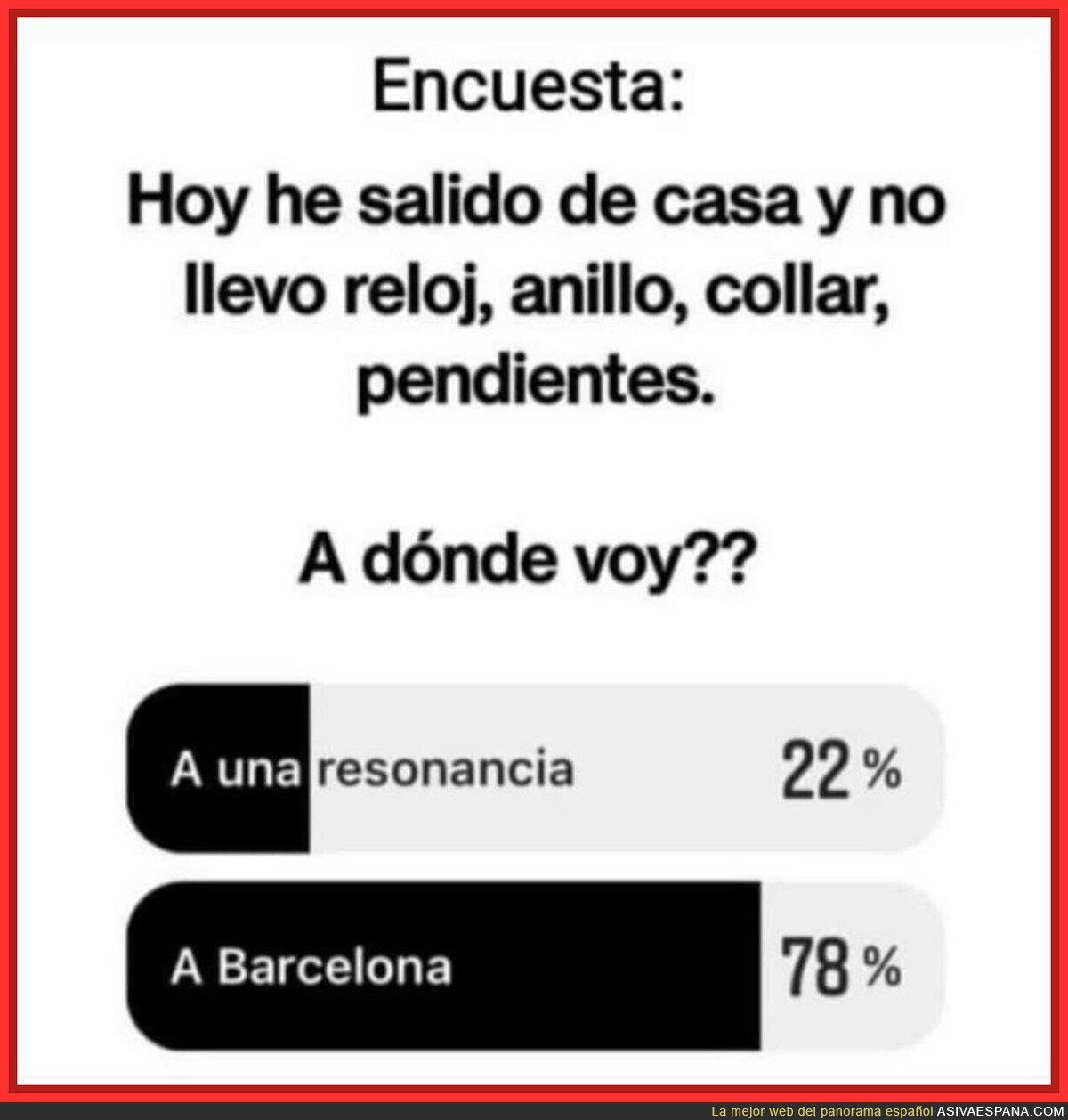 Si salgo sin metal encima es que voy a Barcelona, claramente