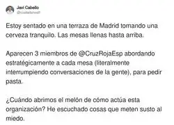 Cruz Roja en modo comercial de telefon&iacute;a: 'Perdona que te interrumpa, &iquest;tienes un minutito?'