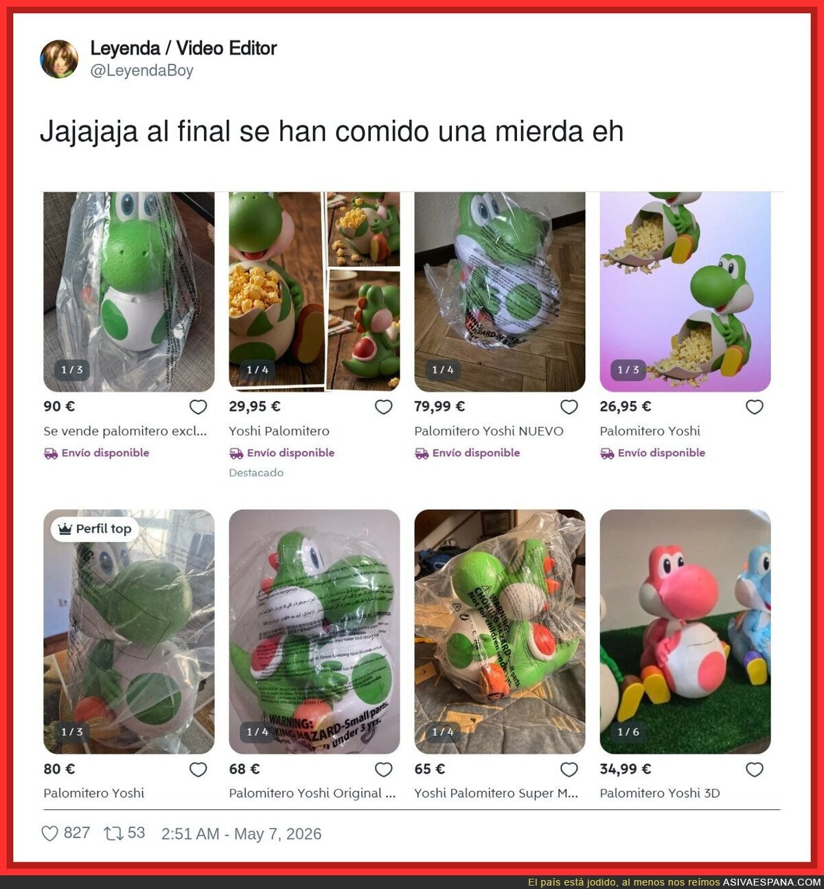 El mercado de segunda mano de los que no pudieron con el FOMO del Yoshi palomitero