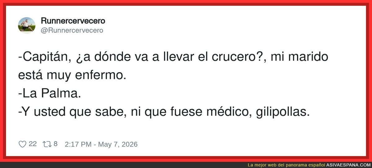 Cuando tu marido confunde al crucero con la farmacia
