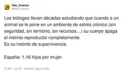 Los bi&oacute;logos: *descubren la reproducci&oacute;n* Espa&ntilde;a: y si no reproducirse, qu&eacute;