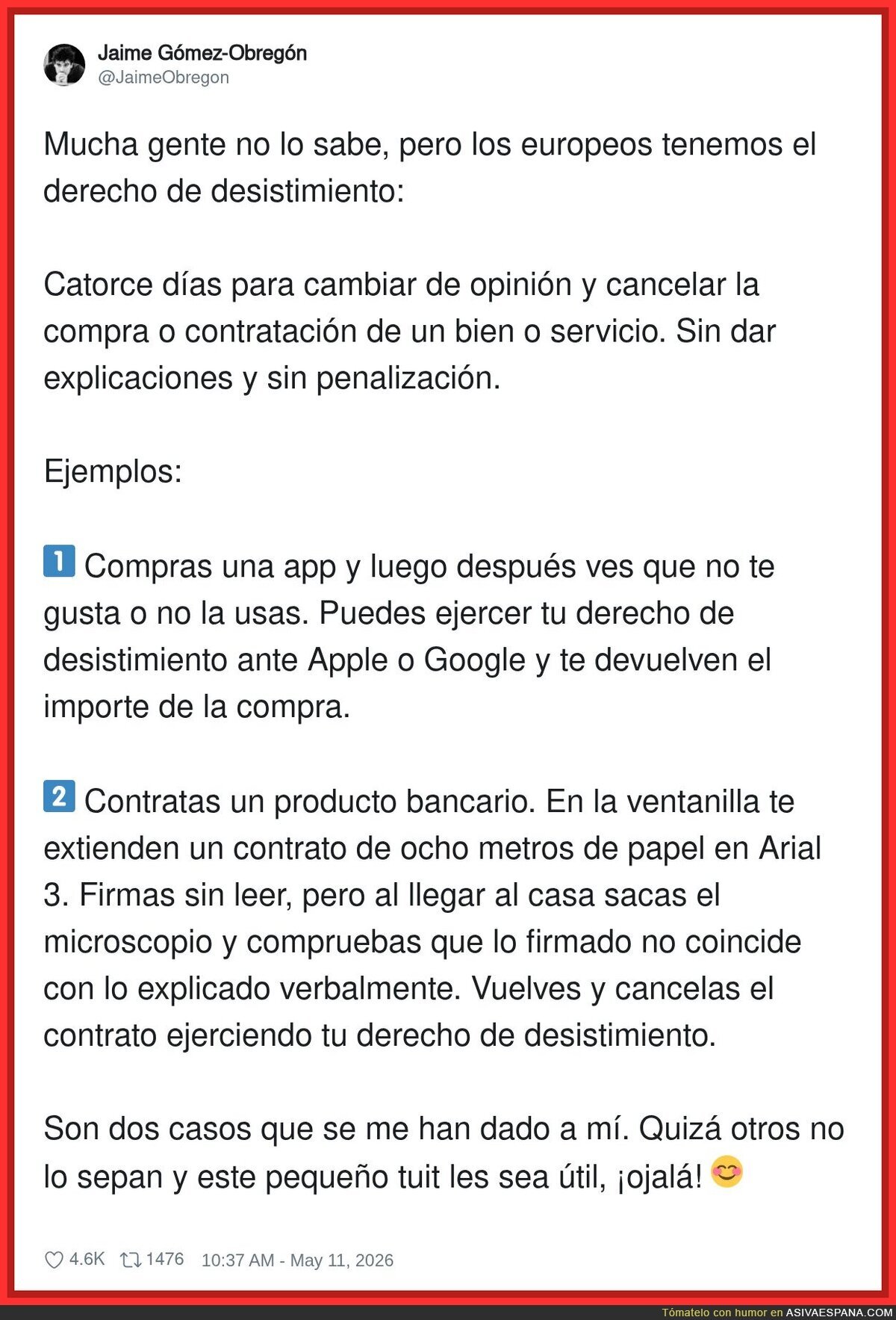 El derecho de desistimiento, es clave saber qu&eacute; es