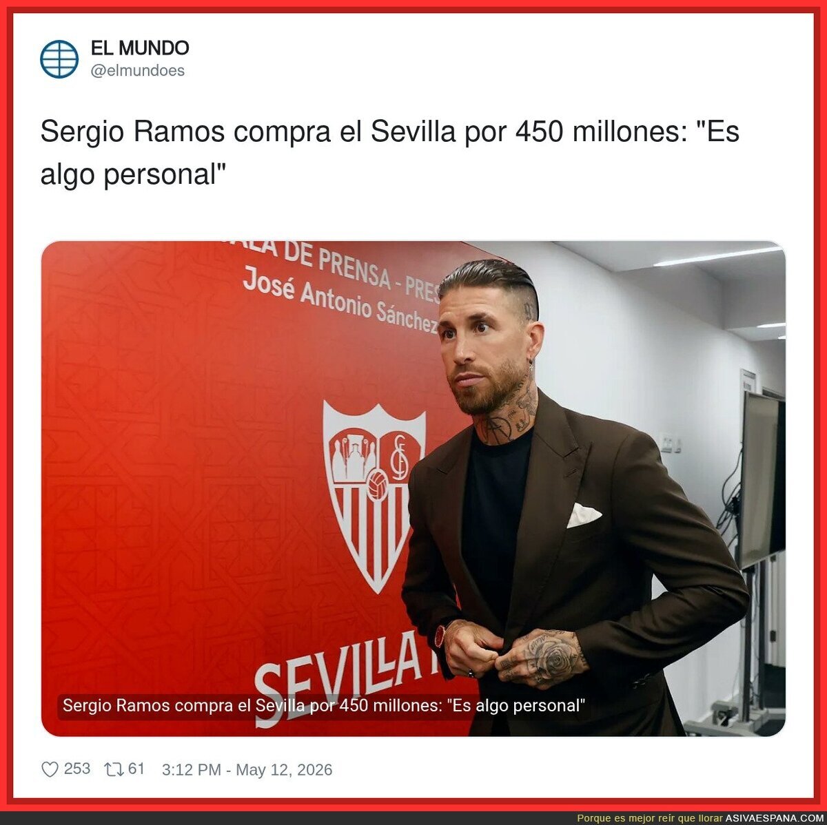 Gasto 450 millones en un capricho pero es que es algo personal, &iquest;eh?