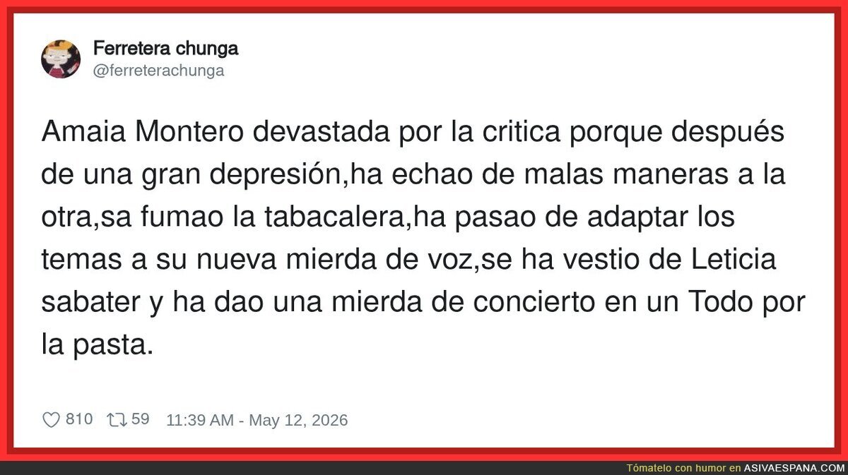 Amaia Montero: la t&iacute;a que ha pasado de todo en una sola frase