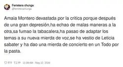 Amaia Montero: la t&iacute;a que ha pasado de todo en una sola frase
