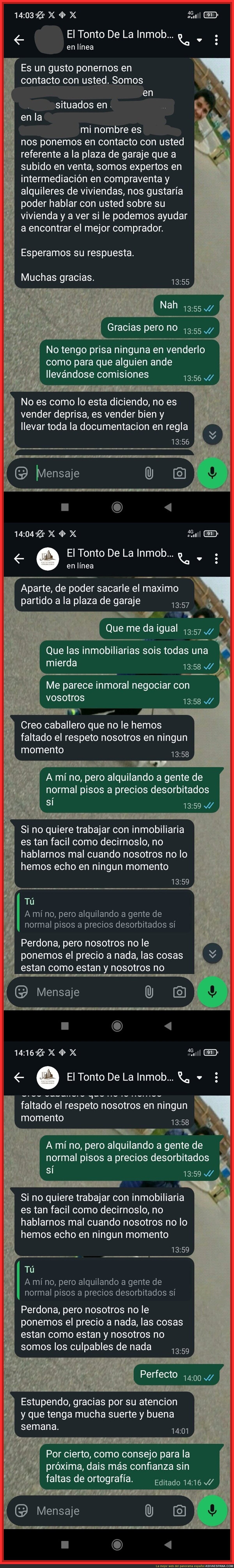 La única forma de acabar con las inmobiliarias es no negociar con ellas absolutamente nada