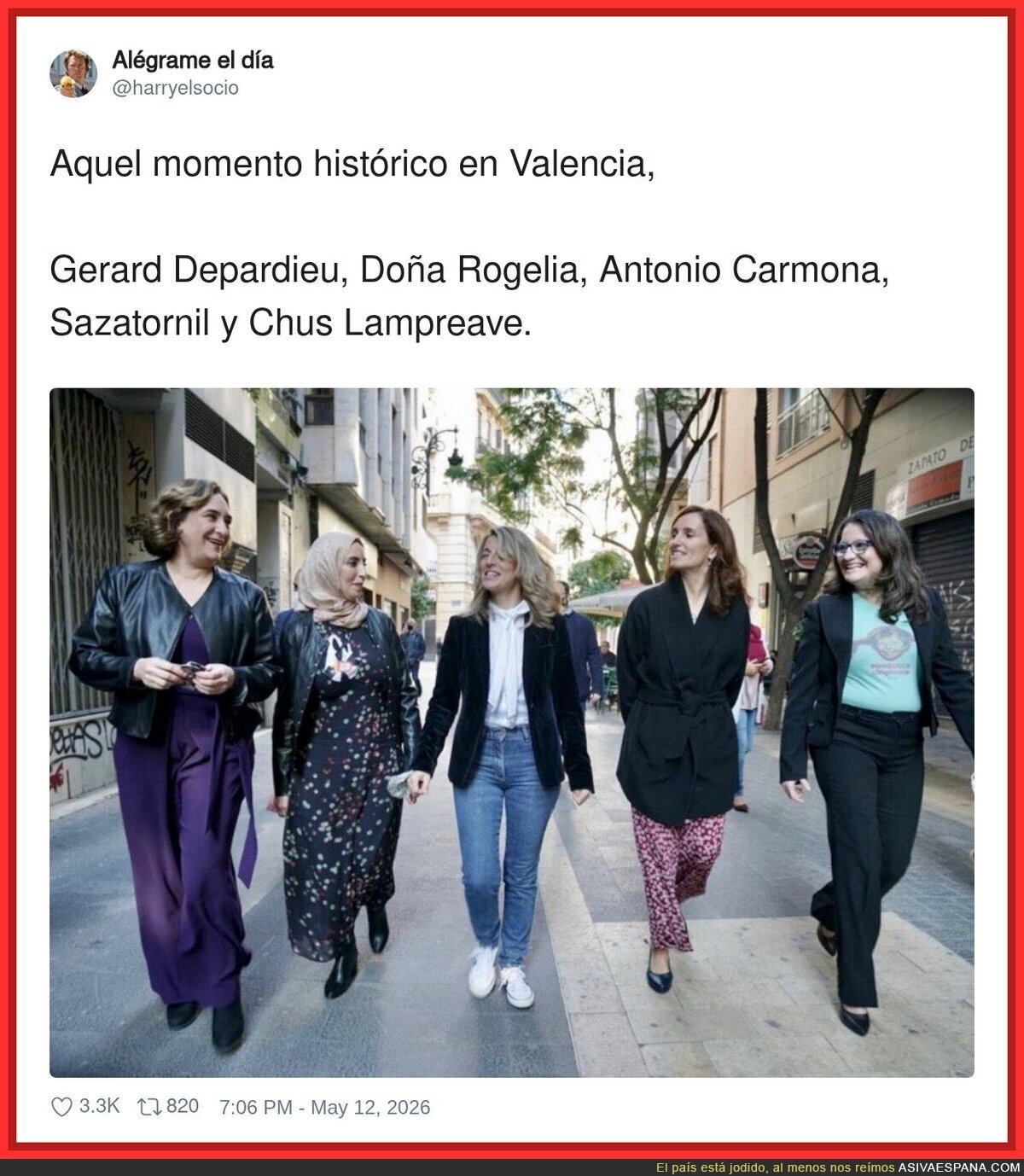 Cuando tu grupo de amigas se re&uacute;ne en Valencia y resulta que sois todas ministras sin avisar