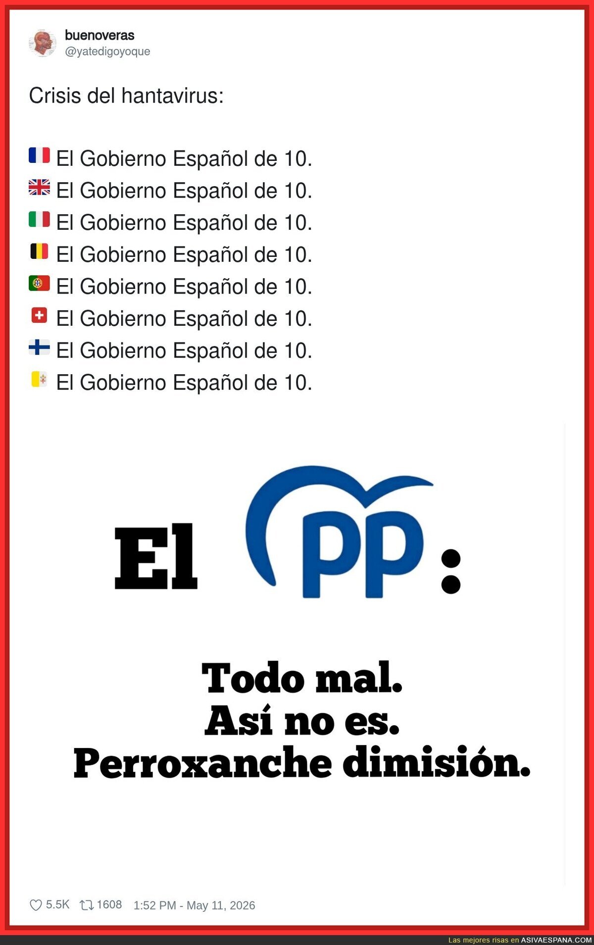 Cuando todos los gobiernos del mundo est&aacute;n en crisis pero el PP encuentra la manera de que sea culpa de Peroxanche