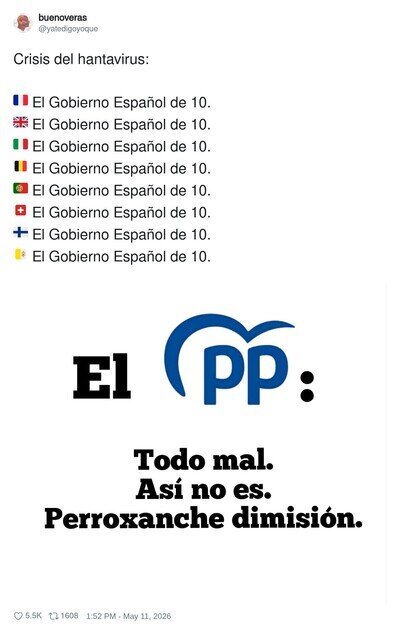 Cuando todos los gobiernos del mundo est&aacute;n en crisis pero el PP encuentra la manera de que sea culpa de Peroxanche