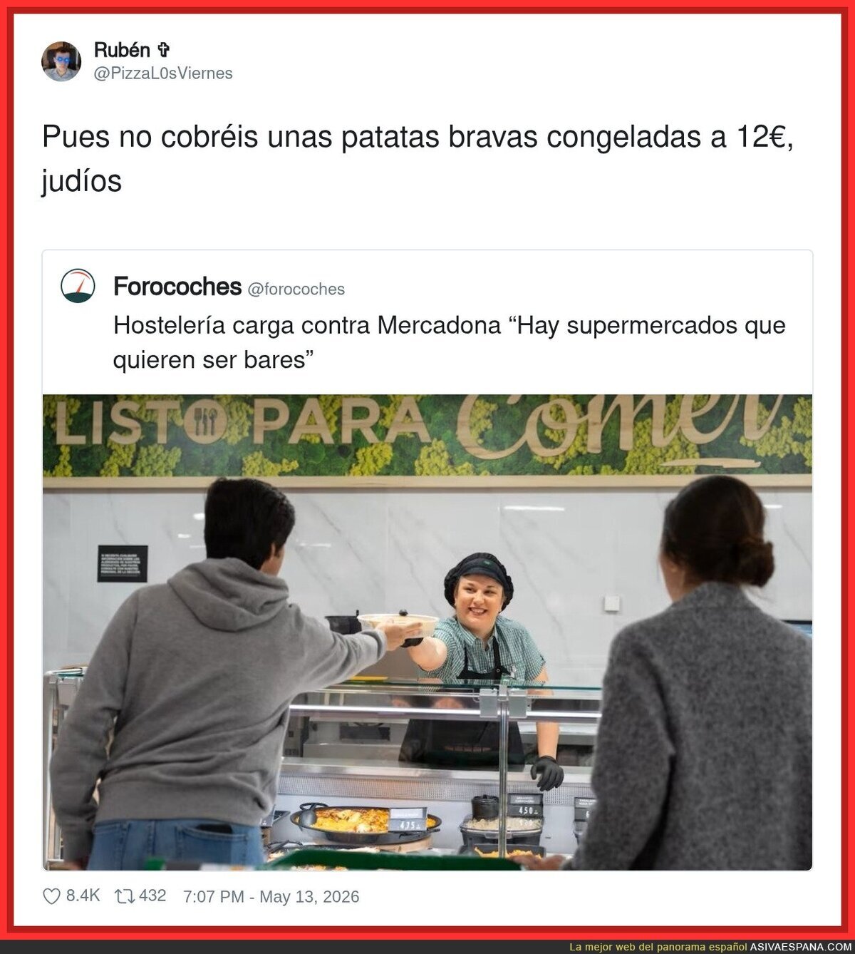 En muchos restaurantes te sirven comida del Mercadona al doble de precio