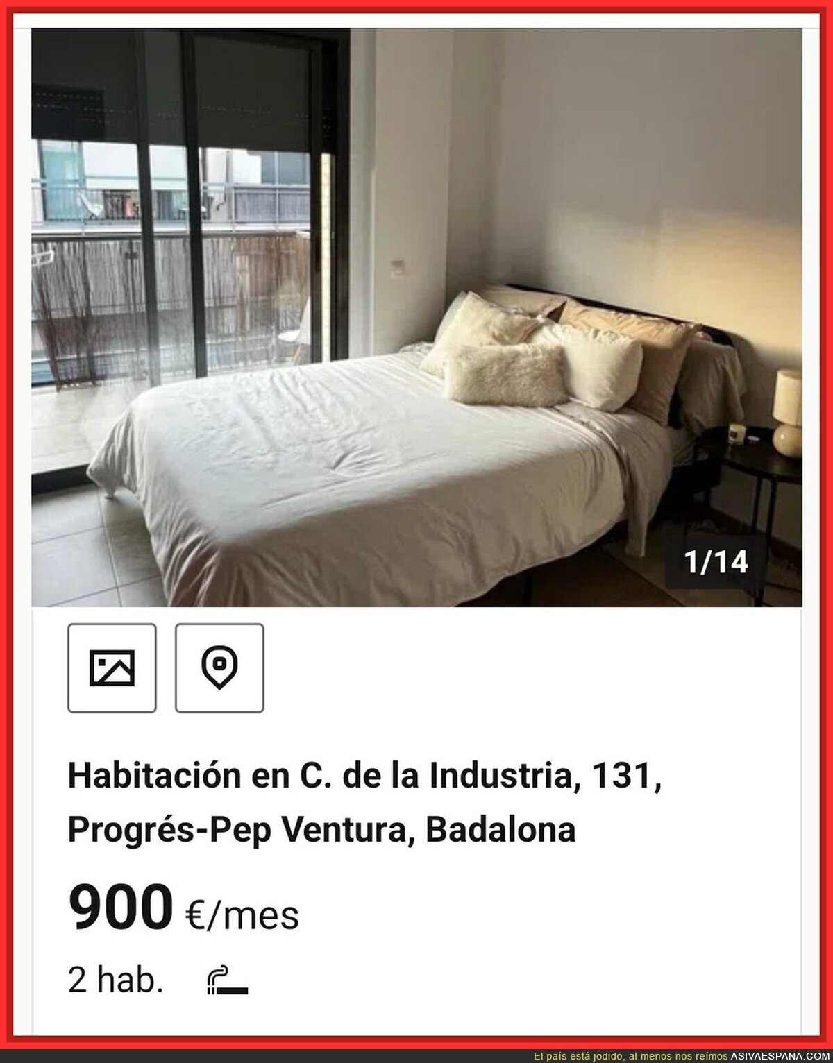 900 euros al mes y te regalan la sensaci&oacute;n de estar en un hotel de carretera