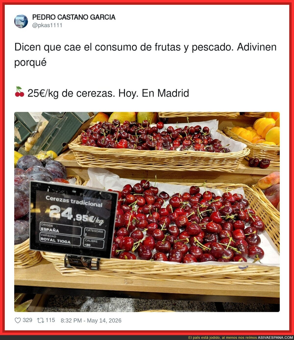 Casi nada, 25 eurazos el kilo