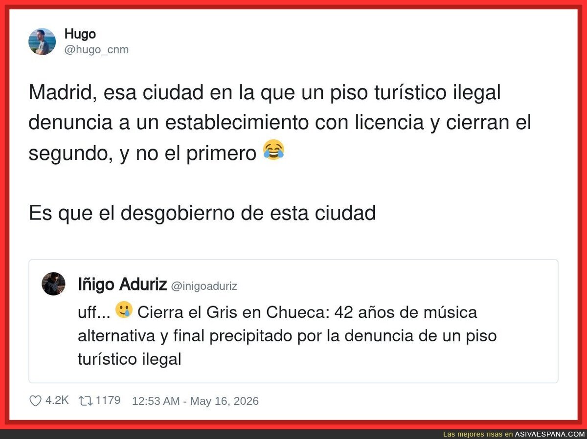 Madrid: donde los pringaos denuncian a los que tienen licencia y los que no la tienen siguen en la caseta