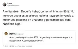 A m&iacute; me preocupa m&aacute;s que la gente crea que meter un papel en una urna es hacer algo