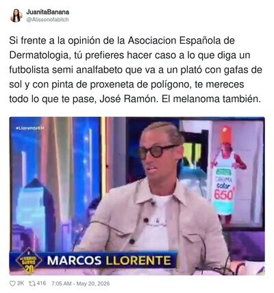 Cuando confías más en un futbolista con pinta de ir a un chiringuito que en médicos de verdad