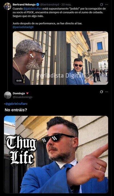 Mondongo acechando durante horas a Gabriel Rufi&aacute;n, para terminar siendo troleado