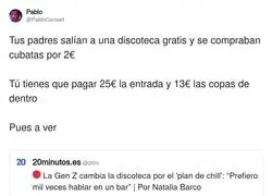25&euro; entrada + 13&euro; copas para escuchar a un t&iacute;o hablando de chill en una barra