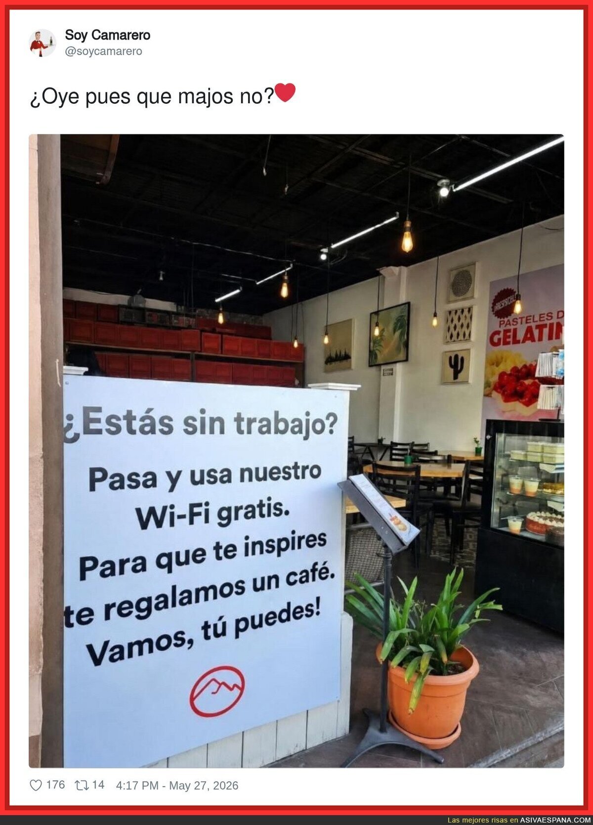 Claro, que me inspires viendo Netflix en la terraza mientras me tomo el caf&eacute; gratis