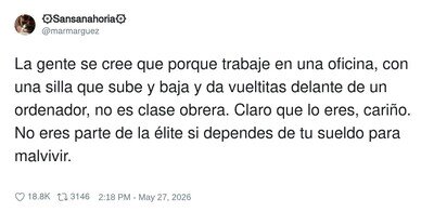 Ay s&iacute;, trabajar en oficina te hace autom&aacute;ticamente de clase media, qu&eacute; iluso eres