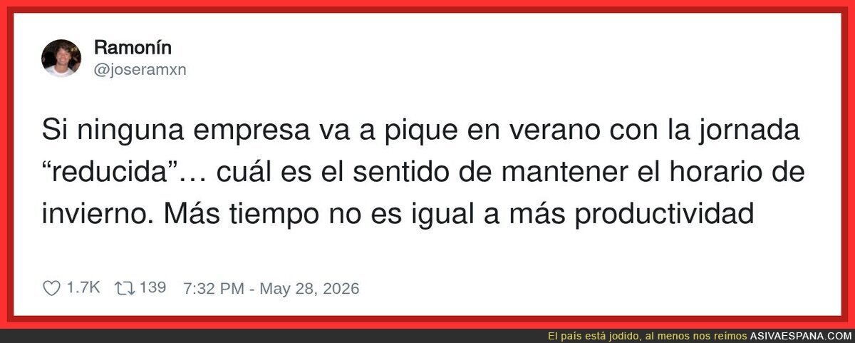 M&aacute;s tiempo no es igual a m&aacute;s productividad