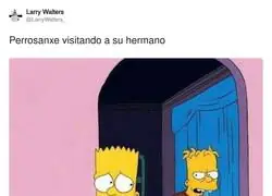 Pedrito visitando a su hermano