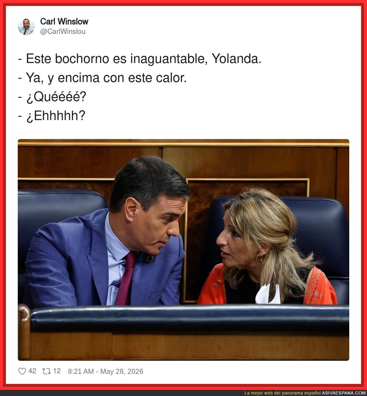 Este bochorno es inaguantable, Yolanda